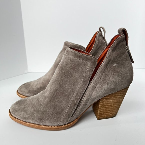 JEFFREY CAMPBELL Gray Taupe Suede Boho Ankle Boots Booties - Picture 3 of 12